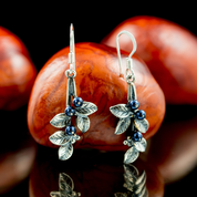 BLUEBERRIES, EARRINGS, SILVER - EARRINGS WITH GEMSTONES, SILVER