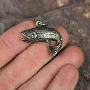 TROUT, FISH, FISHING PENDANT, ZINC ANT. BRASS - ANIMAL PENDANTS