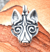 FENRIR, NORSE WOLF PENDANT, SILVER 925, - PENDANTS