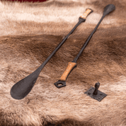 SHOEHORN, IRON, WOODEN HANDLE, WITH HOOK - FORGED PRODUCTS