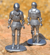 KNIGHT IN SUIT OF ARMOR, HISTORICAL TIN STATUE - PEWTER FIGURES