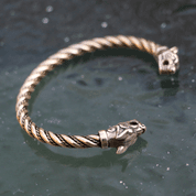 FENRIR, VIKING WOLF BRACELET, BRASS - BRONZE HISTORICAL JEWELS