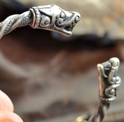 WOLF HEADS, VIKING BRACELET, BURG, GOTLAND, STERLING SILVER, 43 G - BRACELETS