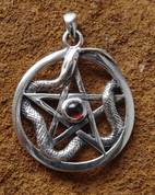 SNAKE PENTACLE PENDANT, AG 925 - PENDANTS