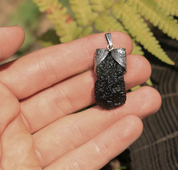 MORAVIA, MOLDAVITE, STERLING SILVER PENDANT - MOLDAVITES, CZECH