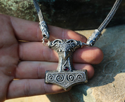 SCANIA THOR'S HAMMER, VIKING KNIT, VIKING NECKLACE, SILVER 925 - NECKLACES