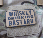 WHISKEY DRINKING BASTARD PATCH, COYOTE BROWN / JTG 3D RUBBER PATCH - MILITARY PATCHES