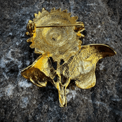 SUNFLOWER, COSTUME BROOCH WITH VITRAIL - COSTUME JEWELLERY