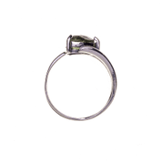 MOLDAVITE RING, TRILLION CUT, STERLING SILVER - MOLDAVITES, CZECH