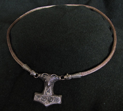 THOR'S NECKLACE, VIKING KNIT, BRONZE - HISTORISCHEN REPLIKEN AUS BRONZE