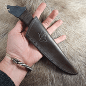 LEATHER SHEATH WITH EMBOSSED WOLF - KNIVES