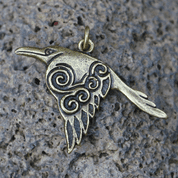 CORVUS - CELTIC CROW, ZINC TALISMAN, ANT. BRASS - CELTIC PENDANTS