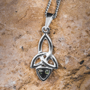 KIRA - PENDENTIF, MOLDAVITE, ARGENT - BIJOUX À MOLDAVITES TCHÈQUES