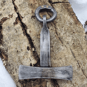 SIGURMUNDUR, THOR'S HAMMER, FORGED DAMASCUS STEEL, PENDANT - VIKING PENDANTS