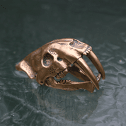 SMILODON, SABERTOOTH TIGER SKULL PENDANT, MASSIVE JEWEL, BRONZE - ANHÄNGER, HALSKETTEN