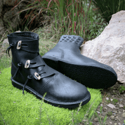 EINAR EARLY MEDIEVAL SHOES BLACK - VIKING, SLAVIC BOOTS