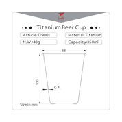 TI9001 TITANIUM BEER CUP KEITH - TITANAUSRÜSTUNG