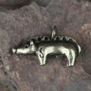 CELTIC BOAR - REPLICA PENDANT, ZINC, ANTIQUE BRASS - CELTIC PENDANTS