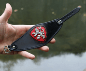 BOHEMIAN LION, BLACK, RED, LEATHER BRACELET - WRISTBANDS