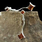 WARTA, AMBER, EARRINGS, STERLING SILVER - EARRINGS