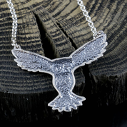 FLYING OWL, SILVER STERLING PENDANT - NECKLACES