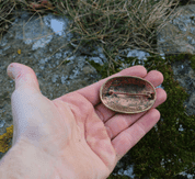 WIKINGERSCHILDKRÖTENBROSCHE, BRONZE - KOSTÜM BROSCHEN, FIBULAE