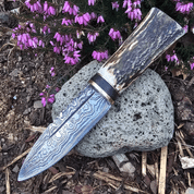 SGIAN DUBH, SCHOTTISCHES MESSER - DAMASZENERSTAHL - MESSER