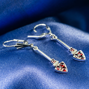 SAGITTA, EARRINGS, GARNET, SILVER - GARNET JEWELRY - CZECH MADE