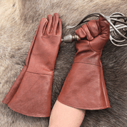 FENCING LEATHER GLOVES COGNAC - LEATHER ARMOUR/GLOVES