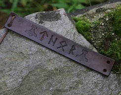 THOR, leather bracelet, brown