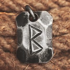 BERKANO, forged iron rune pendant