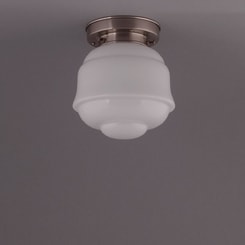 FRONTIER, Ceiling Lamp, matte nickel round fixture