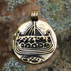 VIKING SHIP, pendant, bronze