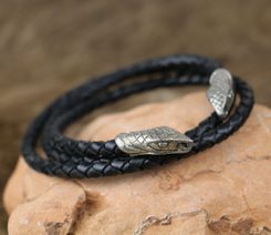 SNAKES Leather Braided Cord, tin