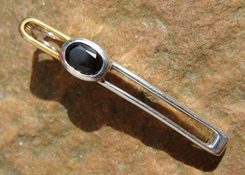 THE ROD II, silver pendant with black spinel, Ag 925