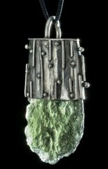 GABROS - Moldavite, sterling silver pendant