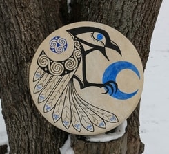 CELTIC CROW, Shamanic frame drum 40 cm