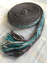 TABLET WOVEN BAND, blue-grey colours
