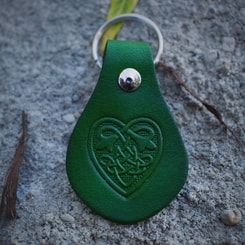 Keychain - Celtic Heart, leather