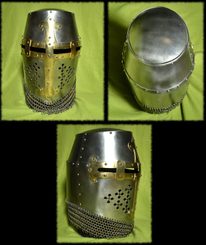 Crusader Great Helm with Chainmail