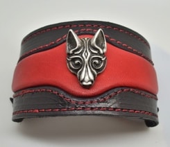 FENRIR - viking wolf leather bracelet