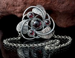 TRISKELION, Art Nouveau, sterling silver necklace