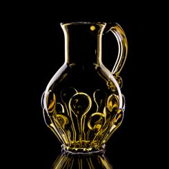 BOHEMIA - JUG, Bohemian Medieval Green Glass