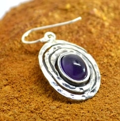 FOREST WELL, sterling silver earrings, amethyst