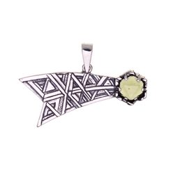 COMETA MOLDAVITE Pendentif Argent 925