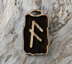 ANSUZ - Rune - Futhark, Wood