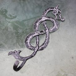 VIKING   DRAGON, forged hook / key hook - right