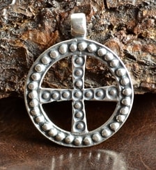 Croix solaire Slave, Grande Moravie, pendentif en argent, Ag 925