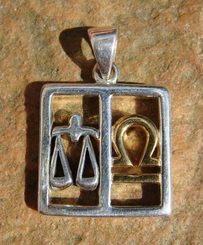 LIBRA, The Scales, silver pendant