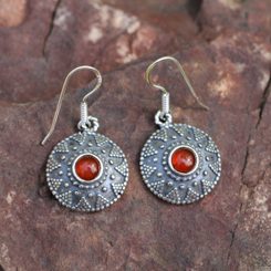 ISOLDA, hessonite, silver earrings